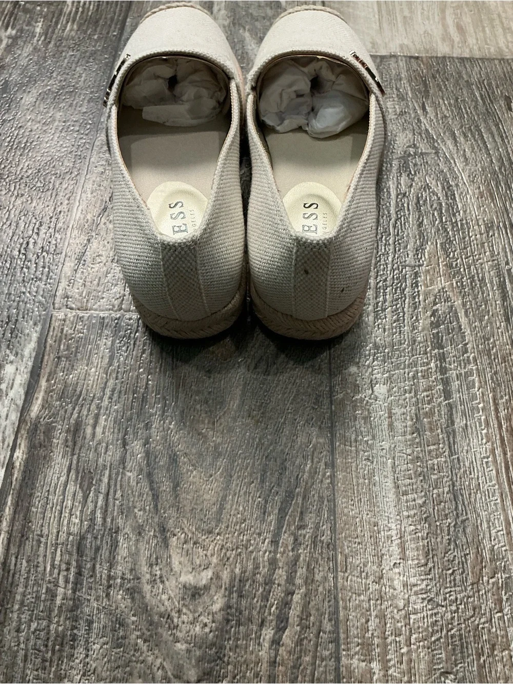 GUESS Women's Cream Espadrille Loafer Size 5